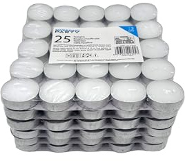 SWEEPING Tea light Candele Bianche - Set da 150 Candele tealight Durata 3 ore di Combustione - Lumini Bianchi