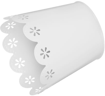 Angoily Seau Rond en Fer Dentelle Poubelle De Bureau Petites Poubelles Mini-Interdiction des Déchets De Table Mini De Table Peut Peut Blanche Le Fer