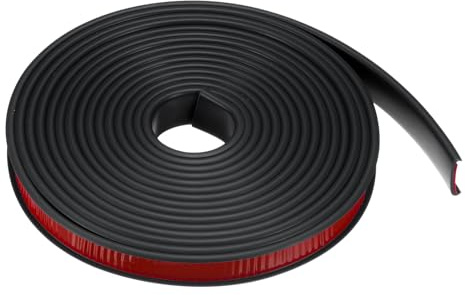QUARKZMAN U-Form Selbstklebend, 45/64 x 19.7ft (18mm x 6M), Selbstklebendes, TPE Flexibles Möbelkantenband, Weichsockelleiste für Möbel, Schrank, Tisch, Schutz, Reparatur, Schwarz
