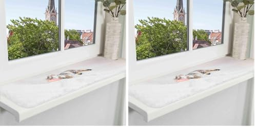 TRIXIE 37125 Liegematte Nani für Fensterbank, 90 × 28 cm, grau (Packung mit 2)