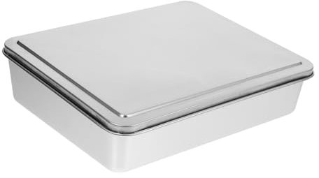 DINHEAROM Bandeja De Horno De Acero Inoxidable Con Tapa Utensilio De Repostería Para Pasteles y Tartas Para Cocción y Almacenamiento De Comida