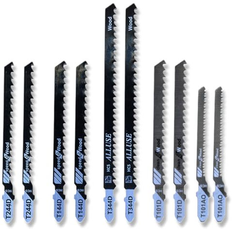 WUSJCOF Lame Seghetto Alternativo Professionale, 10 Pezzi, compatibile con Bosch, Taglio di Metallo, Universale, T144D/T244D/T344D/T101D/T101AO