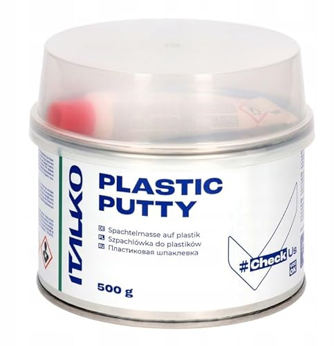 ITALKO Spachtel für Kunststoff 250g 500g Polyester Reparaturmasse Auto Stoßstange Stoßfänger Karosserie Kunststoffspachtel Karosseriespachtel Elastisch Grau Zweikomponentenmasse