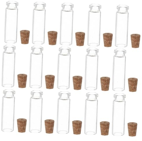 HOODANCOS 100 Bouteilles à Souhaits en Verre 2ml avec Bouchon en Liège et Mini Flacons Étanches Résistants à L'humidité pour Fêtes et Bricolage