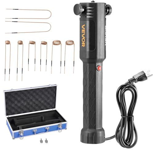 VEVOR Rimozione Bulloni Riscaldatore a Induzione, 1100 W 230 V, Strumento Portatile per la Rimozione di Dadi, Mini Macchina Riscaldante per la Rimozione di Viti Arrugginite, con 8 Bobine e Scatola