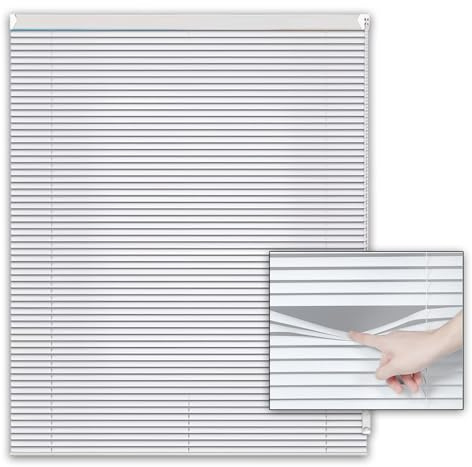 Persianas Venecianas de Aluminio para Ventanas Interior y Exterior – Cortinas Horizontales Impermeables con Listones Ajustables, Protección de Privacidad y Control de Luz para Casa(Silver)