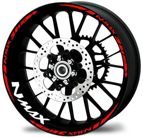 Pegatinas Llantas Moto Adhesivos Reflectantes para Llantas De Motocicleta para Yamaha NMAX125 NMAX155 N-MAX NMAX 125 155. Impermeables para Ruedas Calcomanías Kit