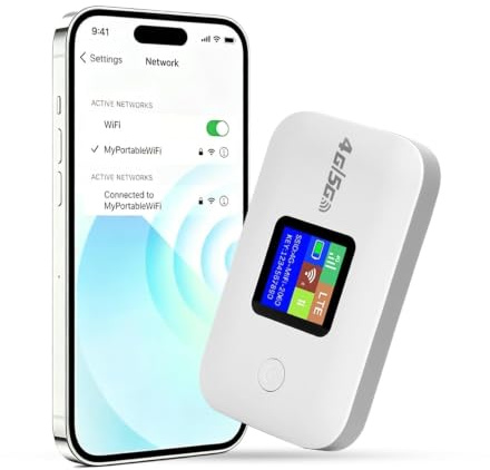 5G/4G Mobile WiFi Router, Portable WiFi Router SIM Card Hotspot, Pocket Sized Travel WiFi 5G/4G+ Hotspot,Ultra-Fast Internet up to 300 Mbps, Support 20+ Devices for Travel & Remote Work