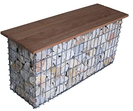 GABIONA Panier de Pierre Gabion Banque, 105 x 50 x 30 cm, Spirale Fermeture, galvanisé Maschenweite 5 x 10 cm Cumaru