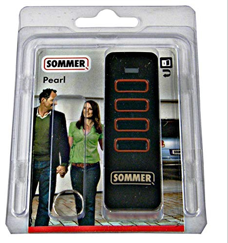 SOMMER Pearl remote control for garage door openers with SOMloq2 868.95 MHz and 868.8 MHz frequencies Black and Red