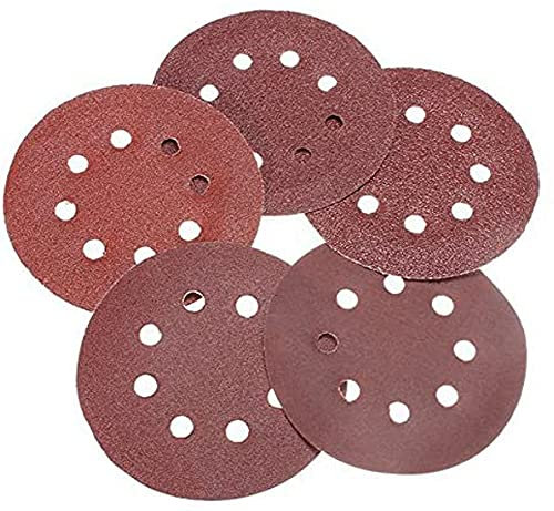 ChenXi Shop Lot de 50 disques abrasifs de 180 mm Grain 40-120 avec crochet et boucle 8 trous
