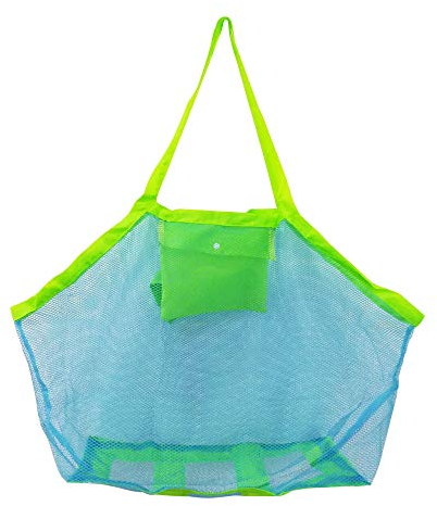Sac de Jouets Plage en Maille Filet de Rangement Jouet pour le Transport de Jouets et de Serviettes Jouet Sable Loin 45 x 30 x 45cm