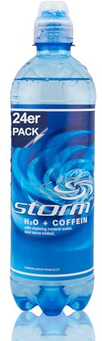 STORM Koffein Wasser 24x 500ml PET-Flasche koffeinhaltiges Mineralwasser ohne Zucker, ideal für Festival, Kaffee Getränke Alternative Energy Coffein, Lebensmittel kalorienarm ohne Zusätze 6,00 € Pfand