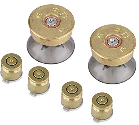 Zerone Buttons Aluminium Trigger Thumbsticks Ersatz für 4 Thumbs Sticks Grips Metall Analog Bullets Keys Caps Zubehör
