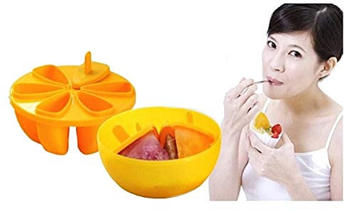 LoveLegis Molde de Paleta - Helado - pequeño - niños - 6 moldes - Color Naranja - Redondo - 14 x 14 cm - Visto en televisión - Idea de Regalo de cumpleaños