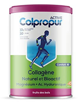 Collagène et Acide Hyaluronique + Magnésium COLPROPUR Active – Collagène Type 1 et 2 COLPROPUR D® - Fatigue & articulations - 345g – Saveur Fruits des Bois - 1 mois 10g par jour - Fabriqué en EUROPE