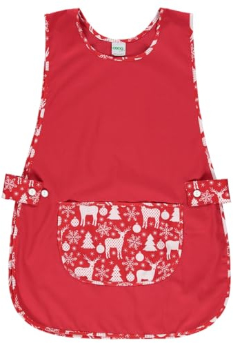 Siry Work Grembiule Scuola Infanzia, Cucina Donna, Taglia Unica, Regolabile in Vita con Due Bottoni che lo Rendono Facile da Indossare, Made in Italy, Art. Dalia (F25-ROSSO)