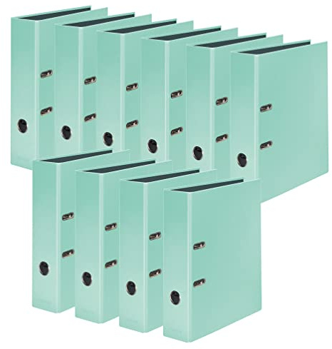 Original Falken 10-Pack PastelColor-mapp. Tillverkad i Tyskland. 8 cm bred DIN A4 pastellfärgad mintgrön ringpärm mapp brevmapp kontorsmapp plastmapp slitsad mapp motivmapp