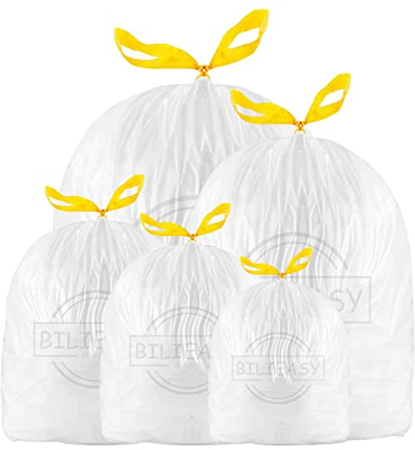 BILIEASY Papperskorgar soppåsar 60 L 13-14 GAL dragsko, soppåsar, stora, starka, oparfymerade, universella sopsäckar (60 L (45 st))
