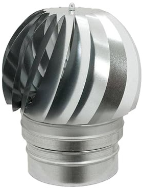 Briconess.com Fumaiolo comignolo Girevole zincato Base Tonda con Attacco Femmina - 25cm