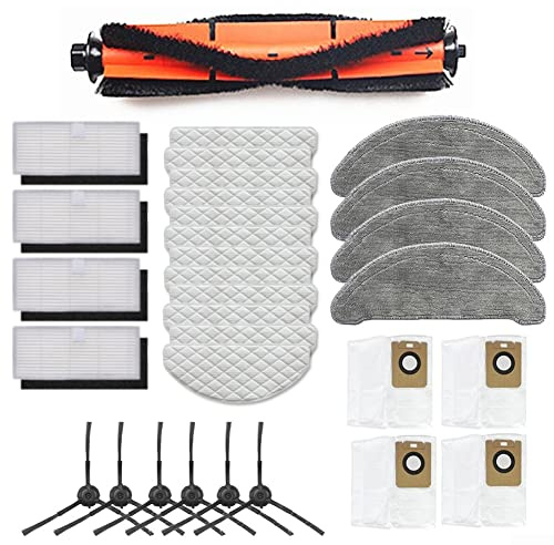 31 Stück Rollenbürstenfilter Seitenbürste Wischtücher Kit für Imou L11-A L11 Staubsaugerteile, 1 Rollbürste, 4 Wischtücher, 4 Filter, 4 Staubbeutel, 6 Seitenbürsten, 12 Einweg-Mopptuch