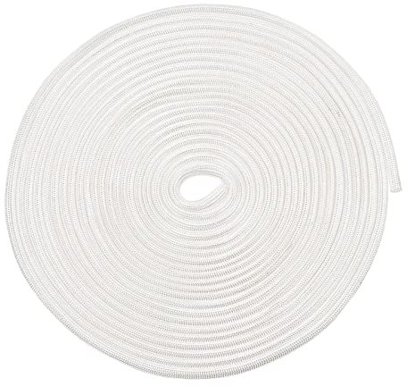 Rebower Fibra Vetro Manicotto Isolato Cavo Protezione Tubo [per Applicazioni Alta Temperatura] - 16.4Pi-3mm / Bianco