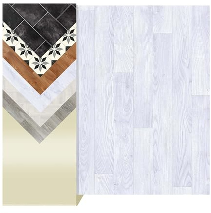 Primaflor PVC Boden Turin | Eiche Weiß 090S | 200x400 cm | 2,00 m Breite, 2,3 mm CV-Boden mit Schaumrücken, R10, Nutzungsklasse 21, Trittschallreduzierung und Fußbodenheizung