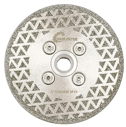 Disque Diamant 100mm Électroplaqué Lame - pour Découpage et Meulage pour Granit Marbre Céramique Carreaux de Porcelaine Quartz M14 Filetage SANLEETEK