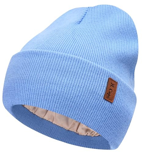 Bequemer Laden Winter Damen Mütze Warm Beanie Wintermütze Satin Gefütterte | Thermo Wintermütze Damen Klassisch Rippe Strickmütze Lässig Beanie Mütze Haube Cap Geschenke für Frauen