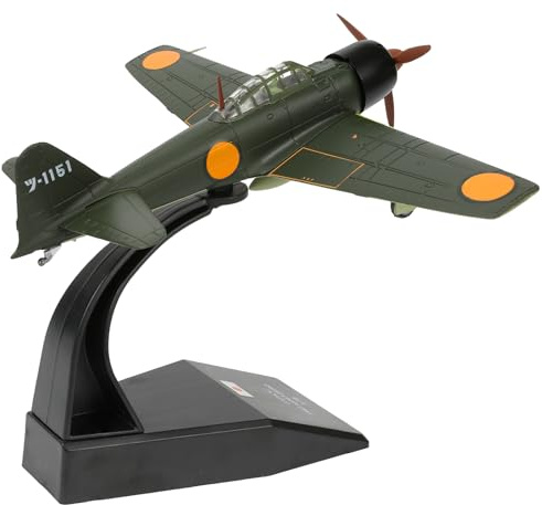NUOTIE 1/72 A6M Zero Kit de modèle d'avion en métal moulé sous Pression JP Mitsubishi Modèle d'avion de Chasse Vintage de la Seconde Guerre Mondiale avec Support (1942 A6M3)