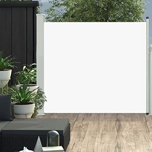 KTHLBRH Toldo lateral extensible de 100 x 300 cm, color crema, protección visual, valla de privacidad, toldo para balcón, privacidad y decoración elegante para tu balcón