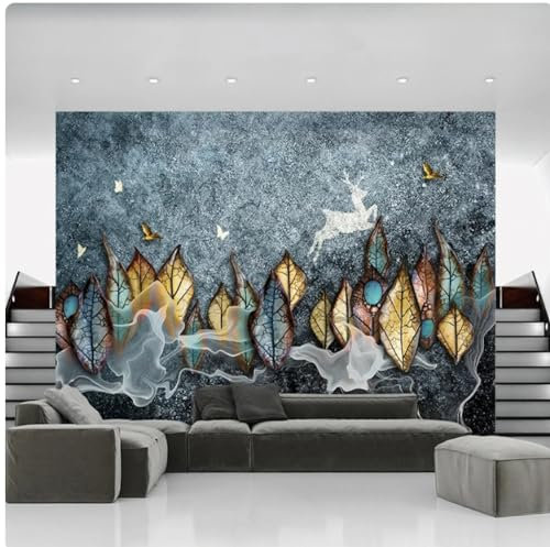 Papel tapiz 3D Piedra moteada Arenisca Relieve Hojas Foto Mural Papel de pared Decoración de la casa en el pasillo Pintura de pared, 3D, 150x105 cm