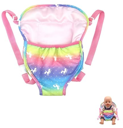 Mystiqut 1pcs Baby Doll Carrier for Kids with Adjustable Straps Born Accessories Toy Annabell Uk For Dolls (Doll Not Included)