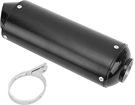 Silencieux d'Échappement Universel pour Moto, ATV et Pit Bike, Tuyau Métallique Noir, 32 mm, avec Adaptateur