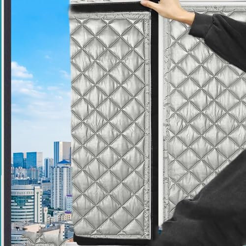 JIAJUTUI001 Película Aislante para Ventana,Kit de Aislamiento de Ventana Algodón Anti-Frio Cortinas Aislante Térmico Esencial de Invierno,Antifrío,con Cinta Adhesiva de Doble Cara (180x150cm,A)