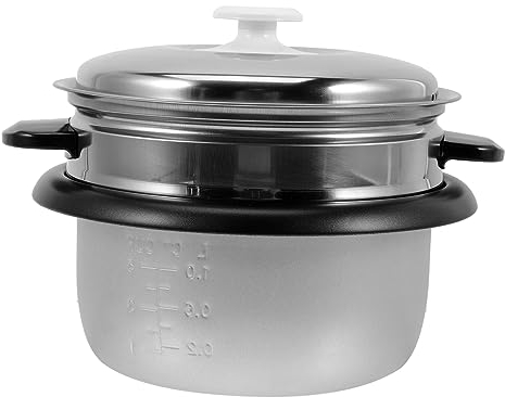 LIFKOME Olla Interior para Arrocera de 2l, Antiadherente, Tapa y Vaporera, Diseño de Escala, Repuesto para Cocinar Arroz Vapor Varios Estilos