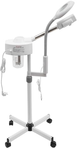 2 in 1 Gesichtsdampfer Spa LED Bedampfer Dampfgerät Sprühgerät mit 5X Lupenleuchte,Facial Steamer Kosmetikstudio Salon Schönheit Beauty Facial Clean Skin Care Tool,750W