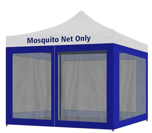 Anglerbasics Moskitonetz für 3 m x 3 m Baldachin, Ersatz-Moskitonetz für Terrasse, Pavillon, Seitenwände mit Doppelreißverschluss, Outdoor-Camping (nur Moskitonetz im Lieferumfang enthalten, kein