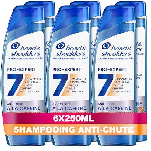 Head & Shoulders Pro-Expert 7 Shampoing Antipelliculaire Anti-chute À La Caféine 250ml, Combat 7 Problèmes Du Cuir Chevelu, Protection Complète, Améliore La Pousse Des Cheveux, Cliniquement Prouvé