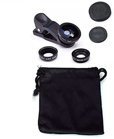 K-S-Trade 3in1 Compatibile con Samsung Galaxy A35 5G Lenti FishEye (180°) Grandangolo (0.67x) Macro Clip-On Lente Obiettivi Smartphone Telefono Telecamera Cellulare Obiettivi