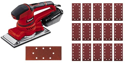 Einhell Schwingschleifer TE-OS 2520 E (250 W, 115x230 mm, Drehzahlanpassung, Absaugadapter, Klett-Schleifpapier P40, P80 und P120, Koffer)