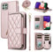 ELISORLI Wallet Case for Samsung Galaxy A22 5G/Boost Mobile Celero 5G with Detachable Wrist Strap,Shoulder Strap,9+ Card Slots Zipper Purse,Stand Phone Cover for Celero5G A 22 22A A22s G5 Pink