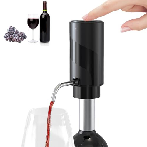 MeYuxg Elektrischer Wein Dekanter, Elektrisch Spender Weinausgießer Weinbelüfter Wiederaufladbare Dekanter Rotwein Wein Zubehör Wein Geschenk Männer Frauen
