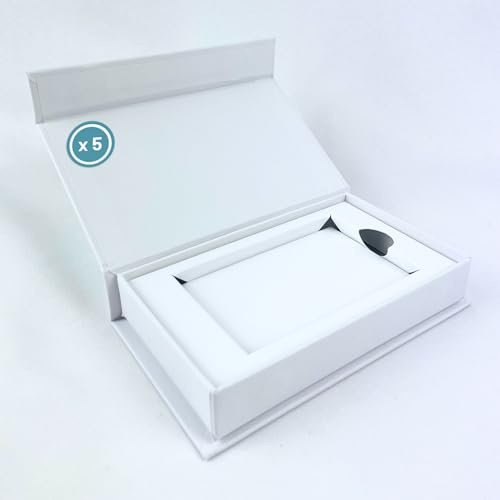VerpackungsWelt Gutschein-Verpackung 5er Pack | Hochwertige Magnet-Box mit Inlay in Weiß | Geschenk-Box für Gutschein & Karten mit Magnet-Verschluss | Ideal für Geburtstag, Hochzeit, Weihnachten