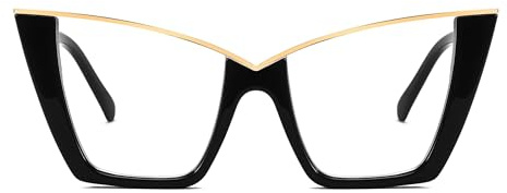 FEISEDY Fashion Cat Eye Blue Light Blocking Glasses for Women Fake Retro Eyeglasses Oversized Stylish Eyewear Frame B0240