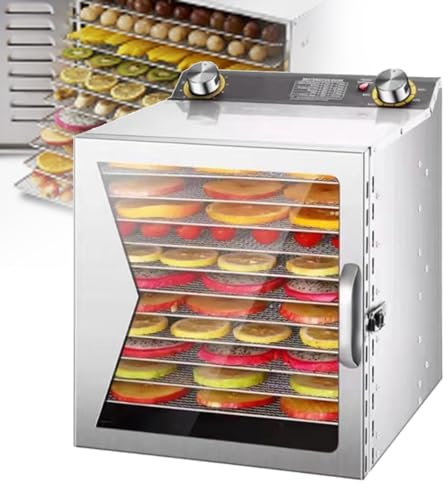 Deshydrateur Alimentaire avec Plateaux-Déshydrateur avec Minuterie 12h et Température 30-90°C-Deshydrateur Viande, Fruits,Champignons-Déshydrateur Alimentaire,12layers
