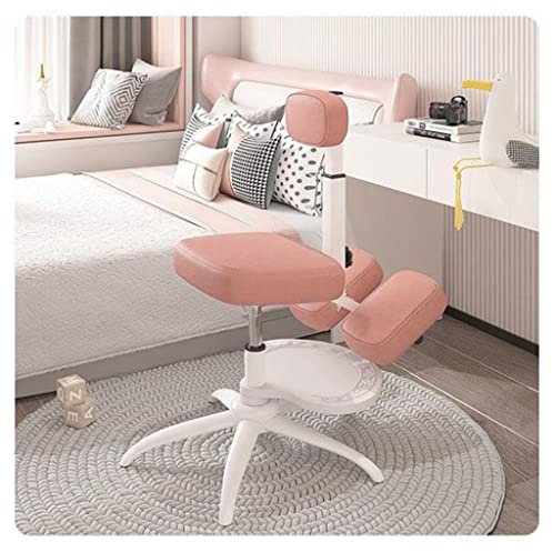 LULUMAIC Verstellbarer, ergonomischer Kniestuhl, aufrechte Schüler Lernen das Schreiben im Sitzen, höhen- und winkelverstellbar, verbessert und korrigiert die Körperhaltung, Heimbürostuhl (Pink)