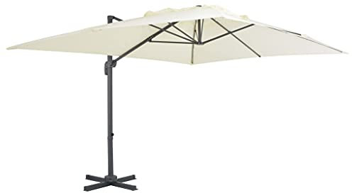 Xichuzi Sombrilla voladiza con poste de aluminio 400x300 cm arena, Parasoles De Jardin, Sombrilla Piscina, Sombrilla Terraza Exterior, Parasol Playa, Sombrillas Para Jardin - 44633