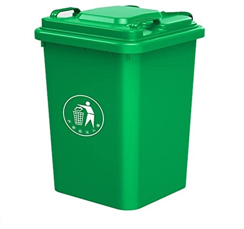 Papelera para muebles de jardín Contenedor de residuos con tapa, bote de basura for exteriores de alta resistencia con asas, verde, construcción resistente, bote de basura perfecto for patio trasero,