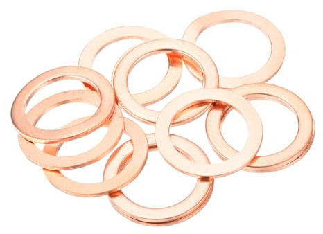 QUARKZMAN 12Pz Rondelle Rame, 20x28x1.5mm Rondelle di Tenuta Piatte Piana Metrica in Rame per Guarnizioni a Compressione per Raccordi Idraulici viti Bullone Dado Guarnizioni Idrauliche